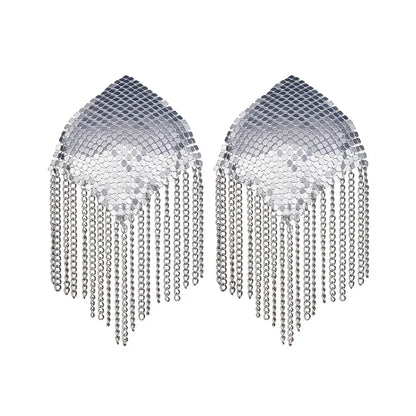 Chainmail Metal  Chain Tassel Self-Adhesive Pasties