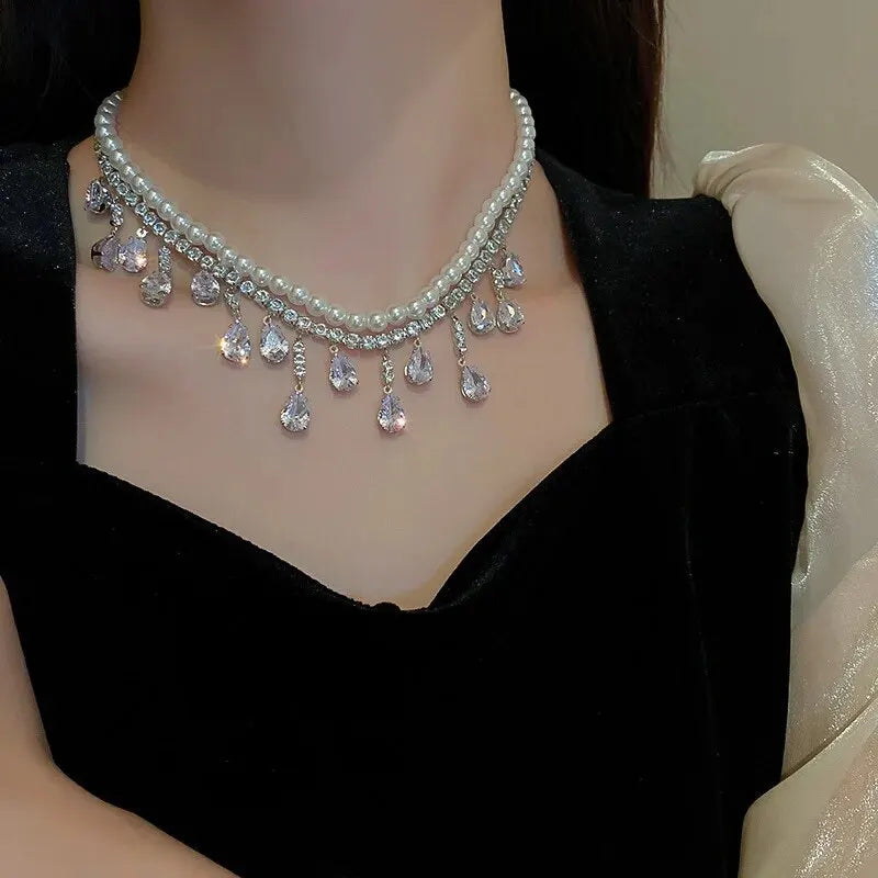 Rhinestone Crystal Choker Necklace