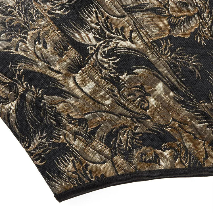 Gold Floral Overbust Heart Corsets