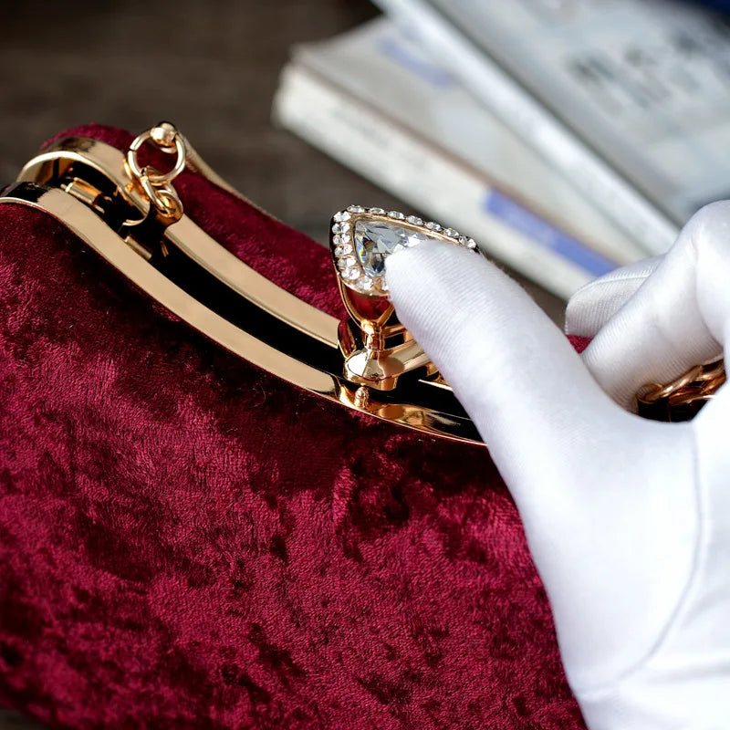 Diamond Velvet Clutch