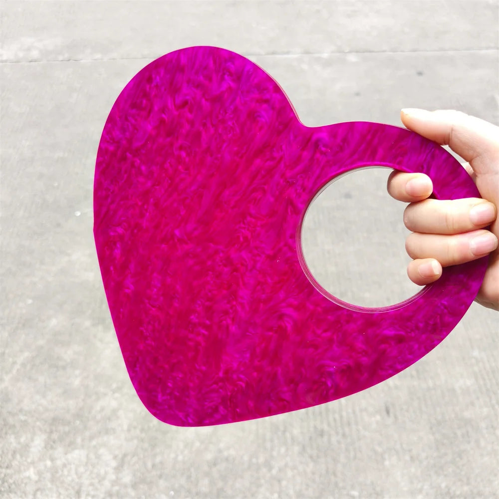 Heart Shape Acrylic Clutch