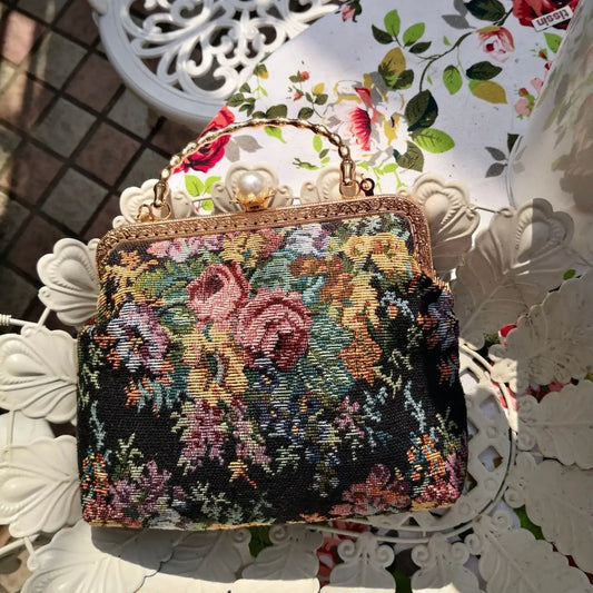 Baroque Floral Tapestry Clutch