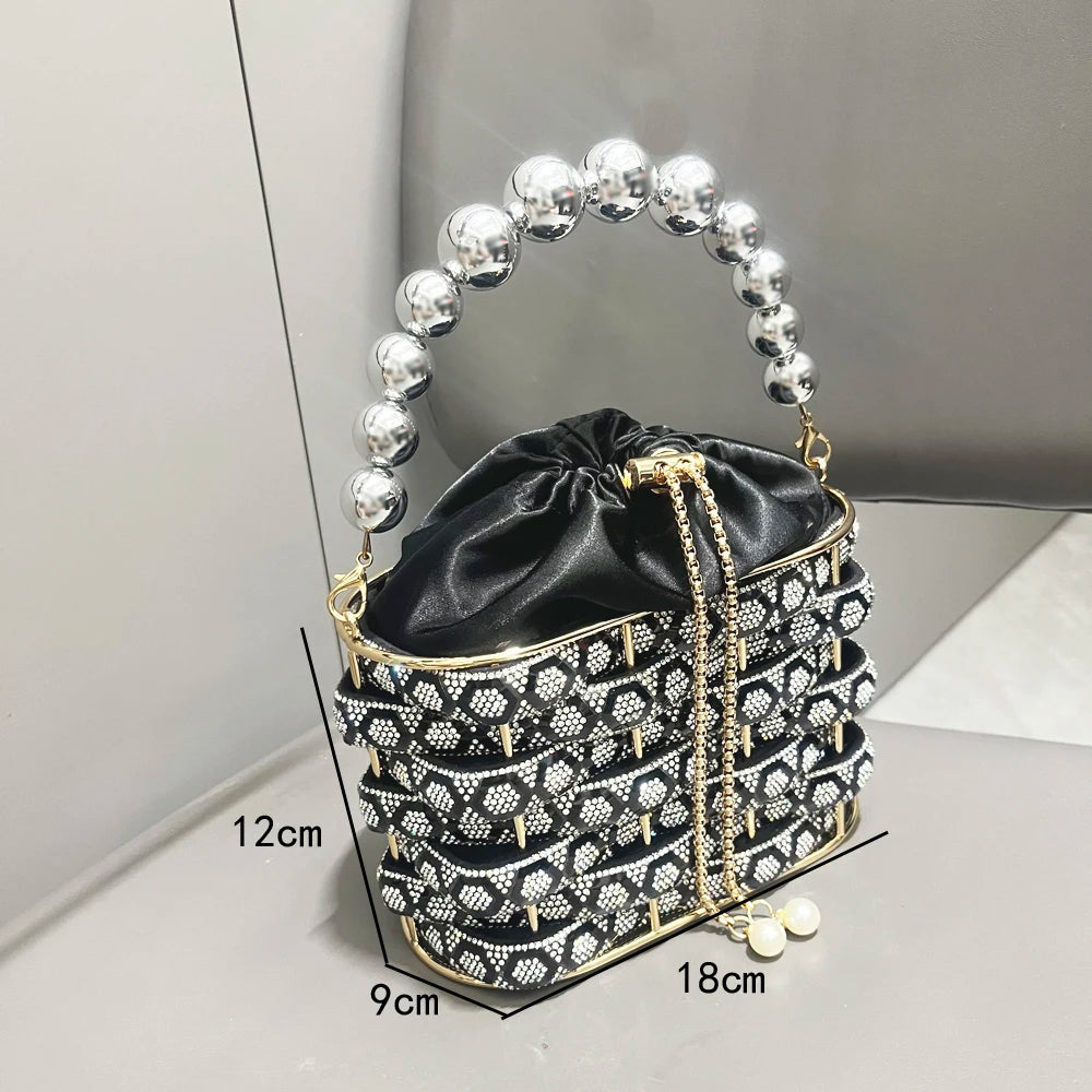 Rhinestone Basket Clutch