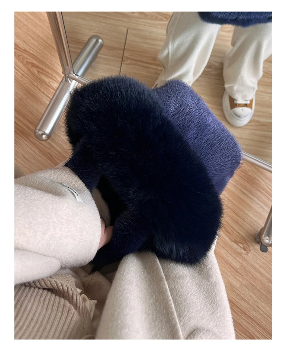 Real Mink Fur Handbag