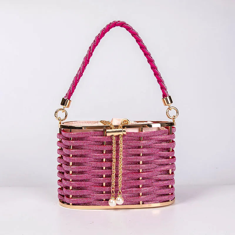 Rhinestone Basket Bag