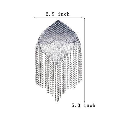 Chainmail Metal  Chain Tassel Self-Adhesive Pasties