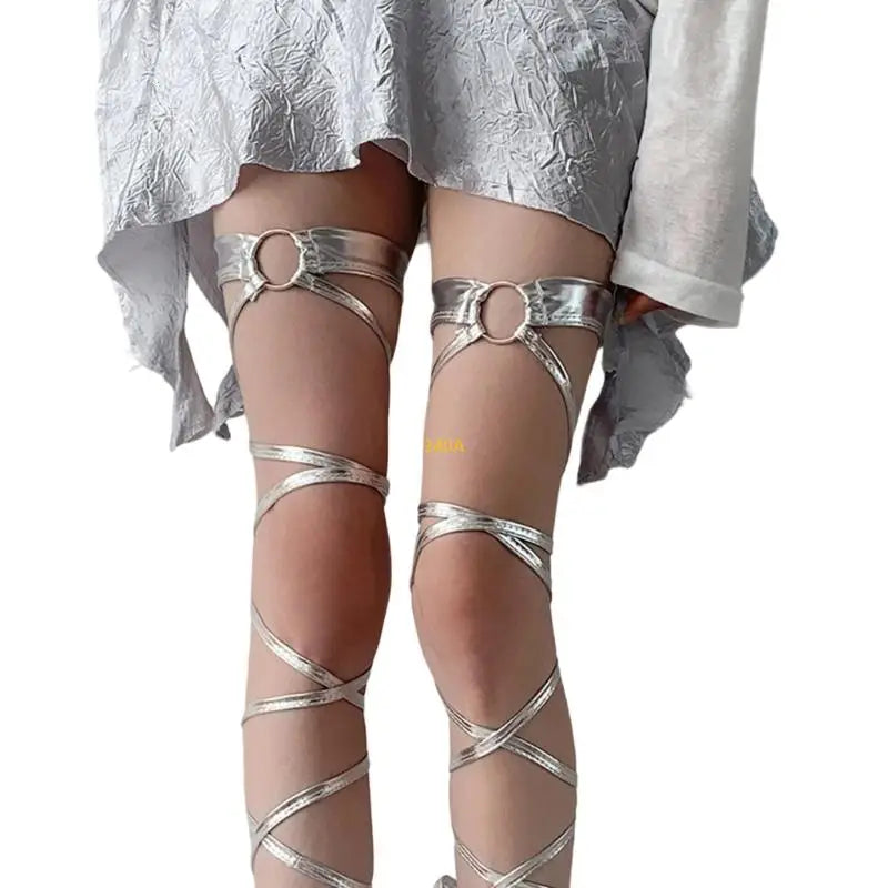 Glossy Thigh High Leg Harnesses