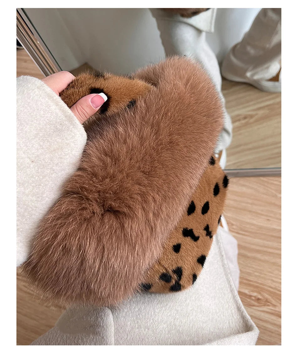 Real Mink Fur Handbag