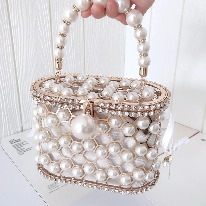 Pearl Rhinestone Clutch