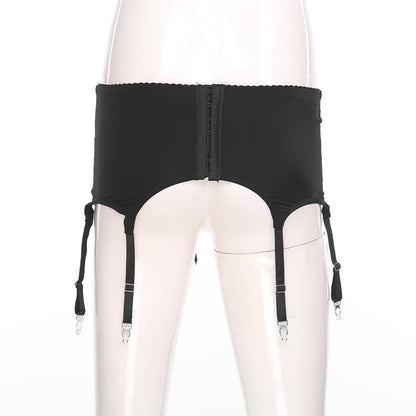 Floral Lace Front Lace-up Garter Belt