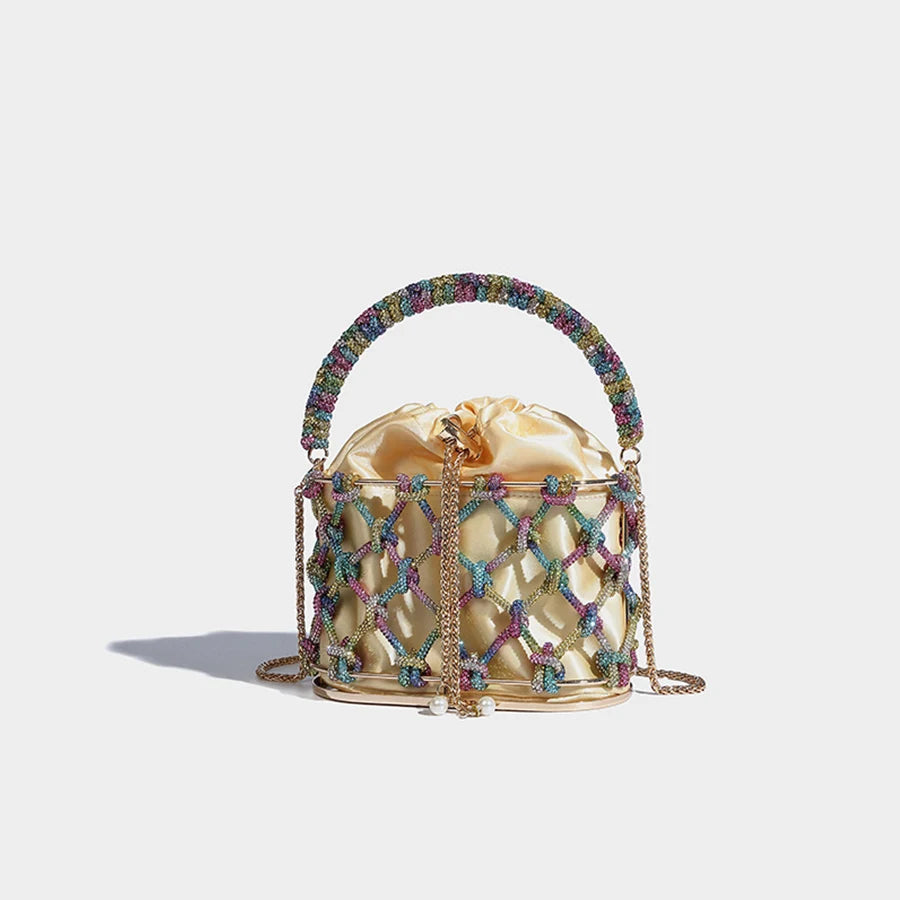 Rhinestone Macrame Purse