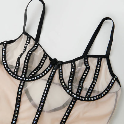 Rhinestone Mesh Bodysuit