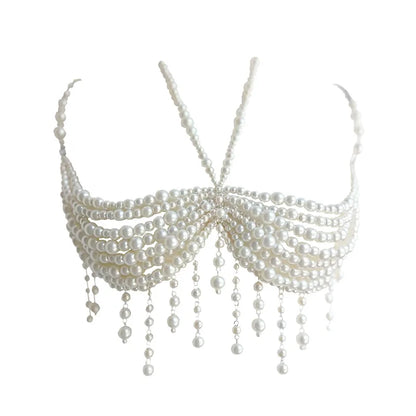 Dripping In Pearls Body Chain
