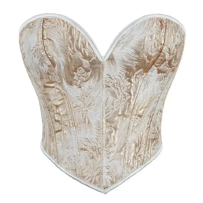 Gold Floral Overbust Heart Corsets