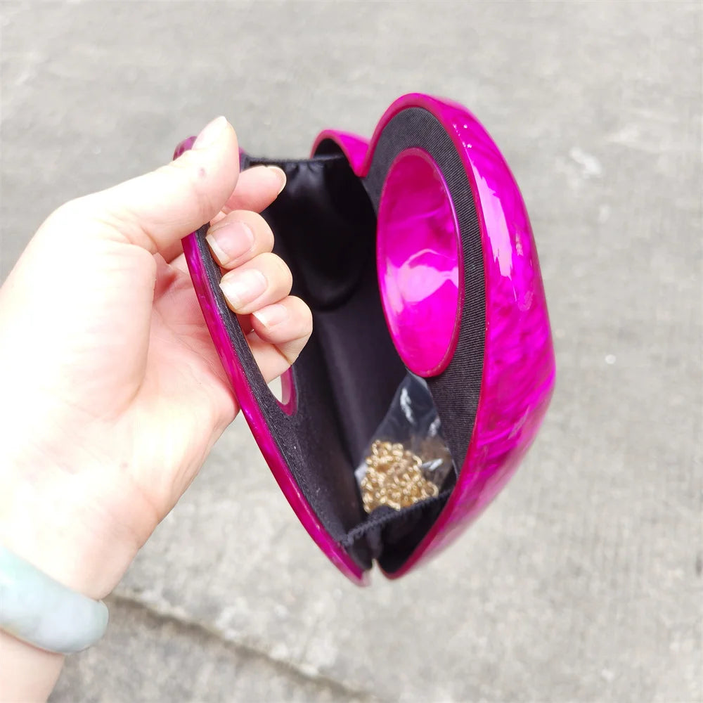 Heart Shape Acrylic Clutch