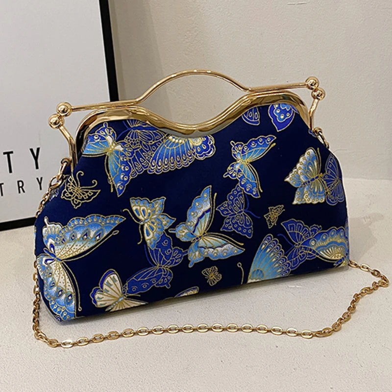 Butterfly Satin Clutch