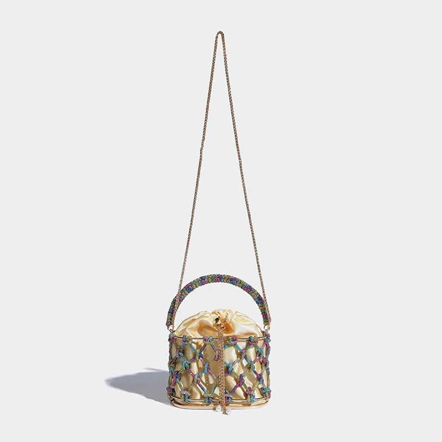 Rhinestone Macrame Purse