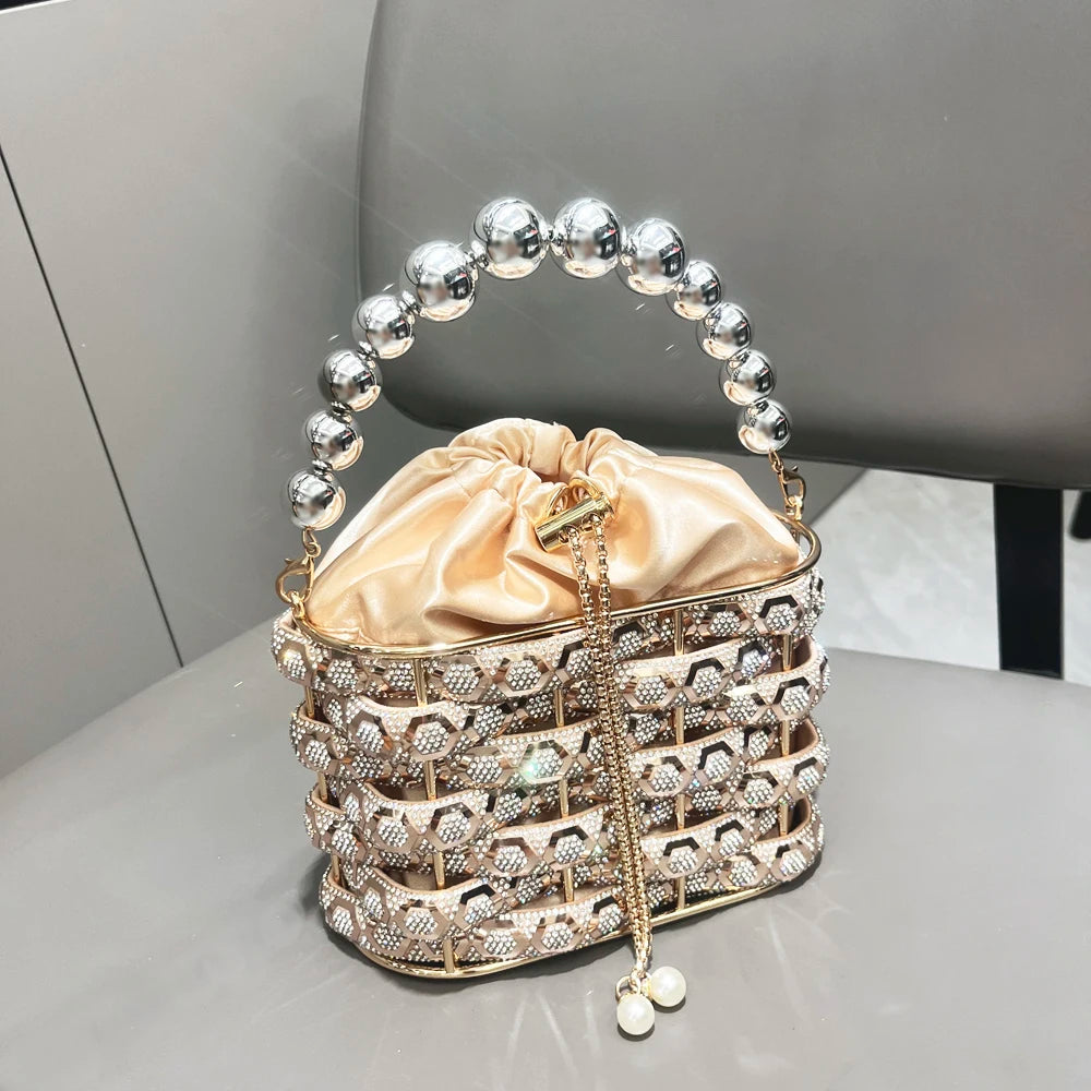 Rhinestone Basket Clutch