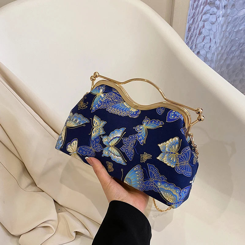 Butterfly Satin Clutch