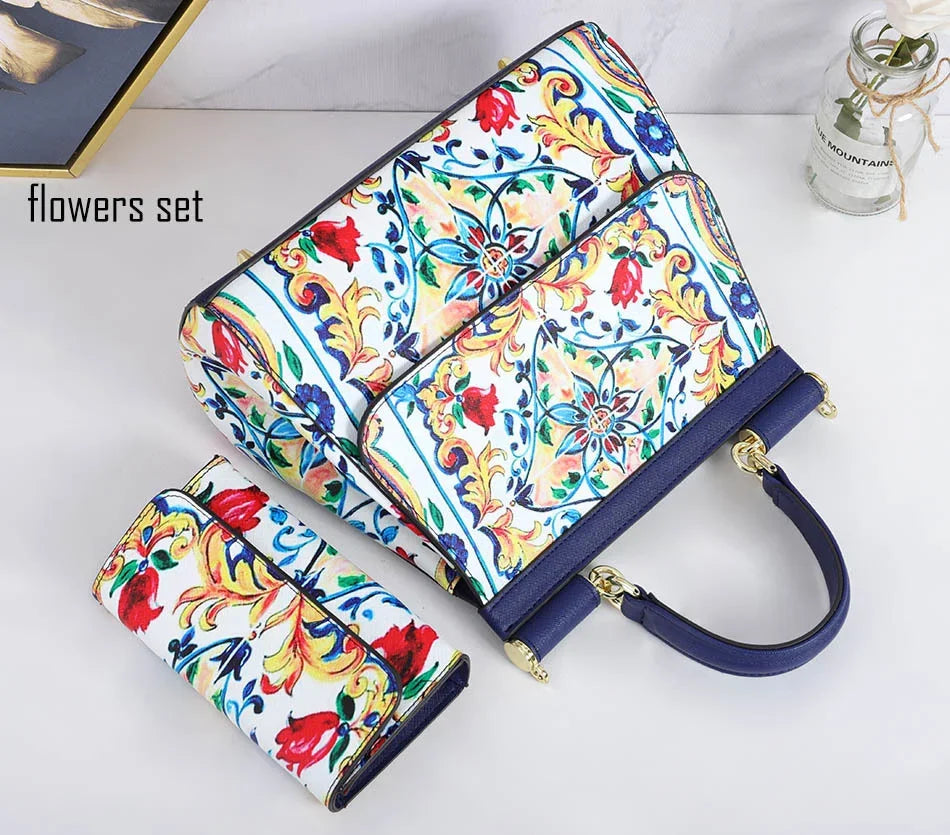 Art Painting Handbag And Wallet