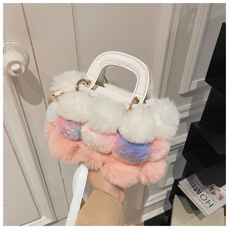 Faux Fur Pom Pom Purse