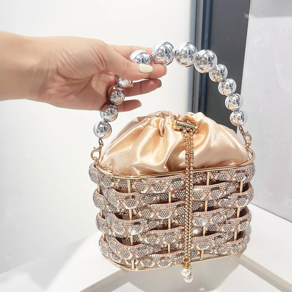 Rhinestone Basket Clutch