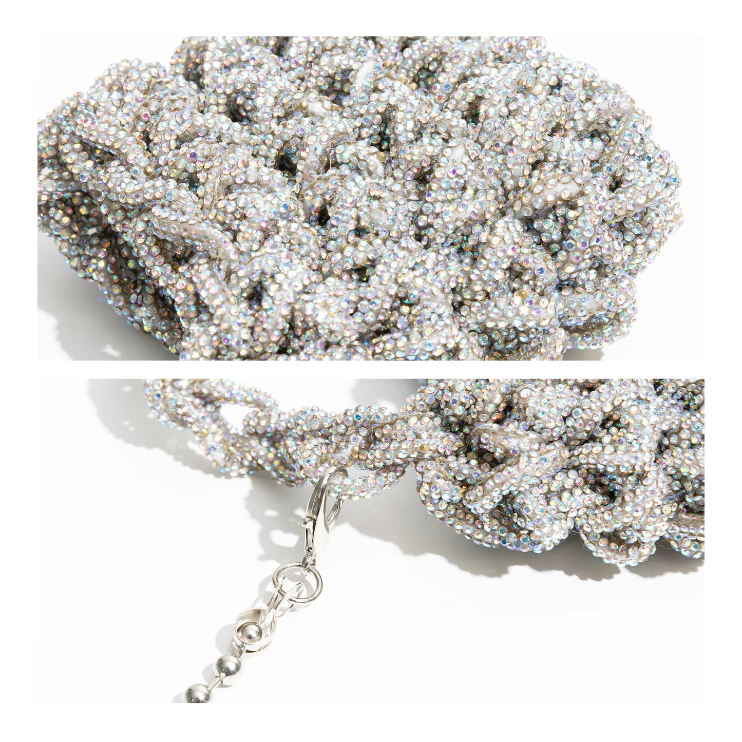 Rhinestones Woven Bag