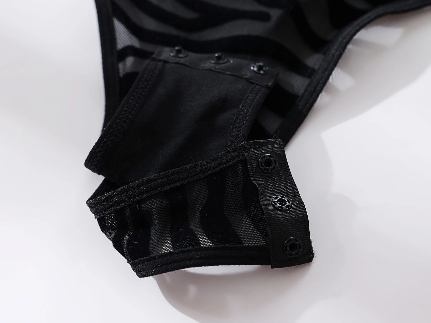 Sheer Mesh Bodysuit With Gloves  Set