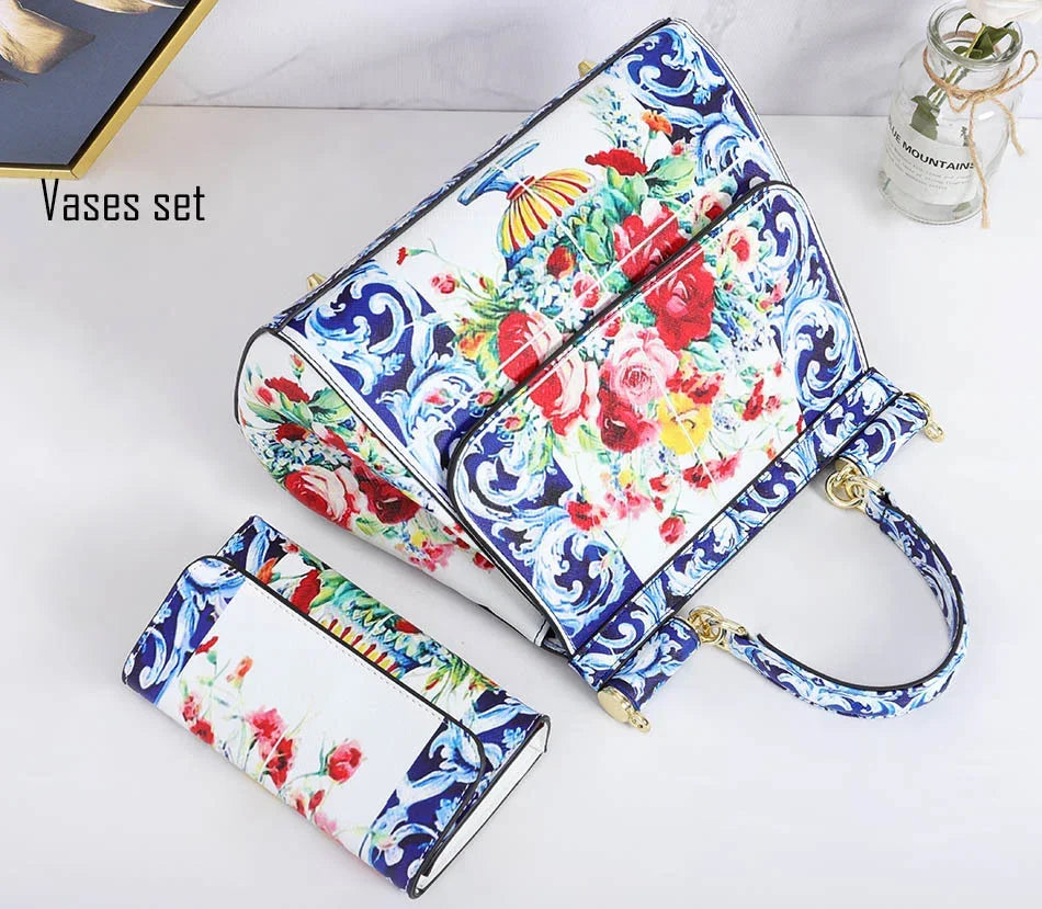 Art Painting Handbag And Wallet