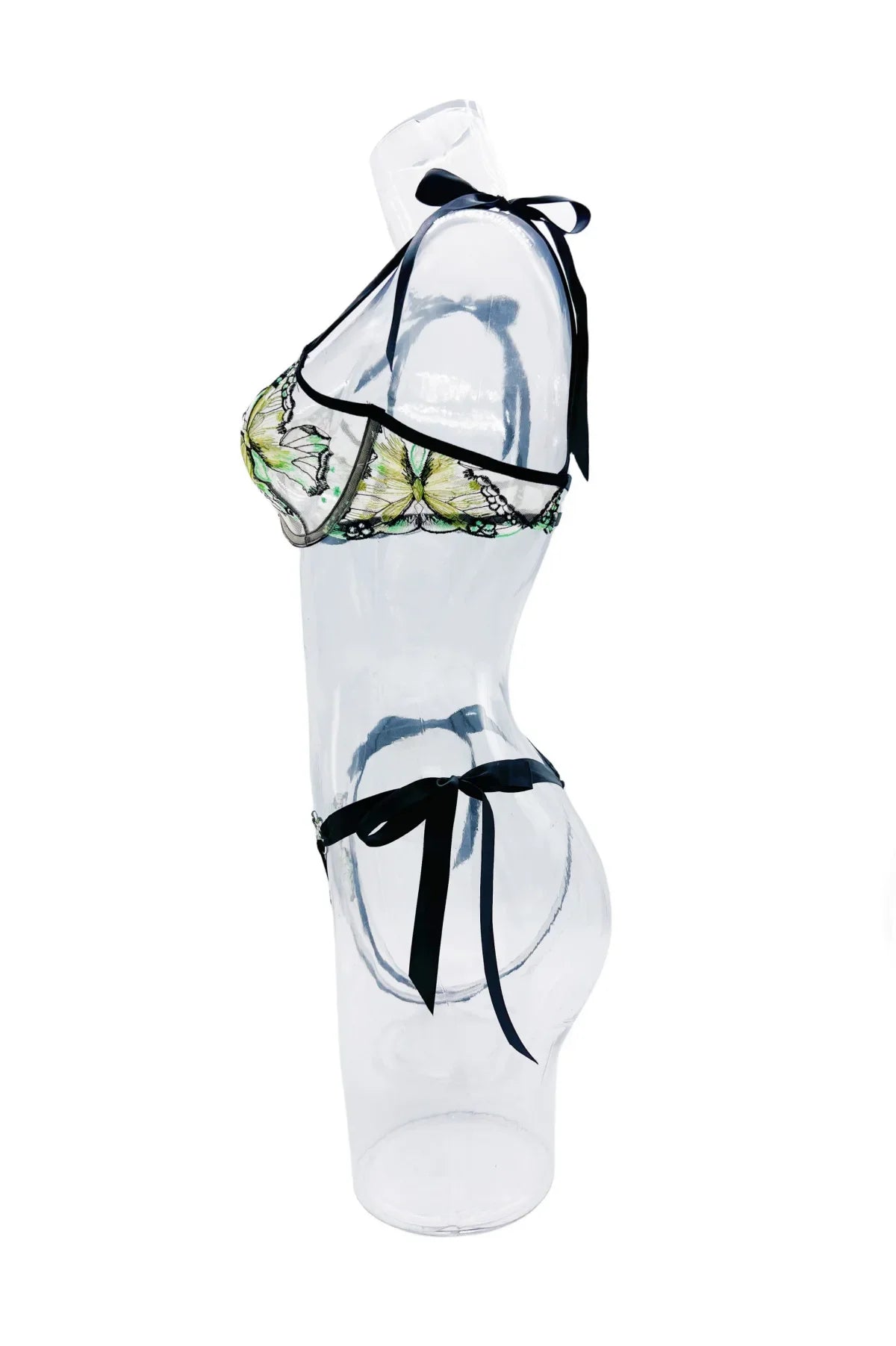 Delicate Butterfly Embroidery Lingerie Set