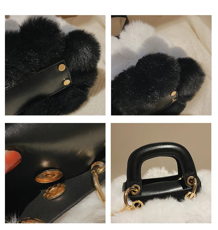 Faux Fur Pom Pom Purse