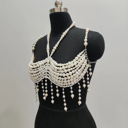 Dripping In Pearls Body Chain