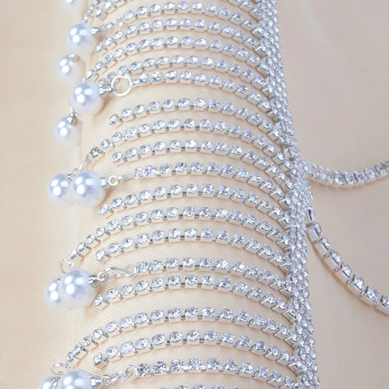 Rhinestone Fringe Body Chain