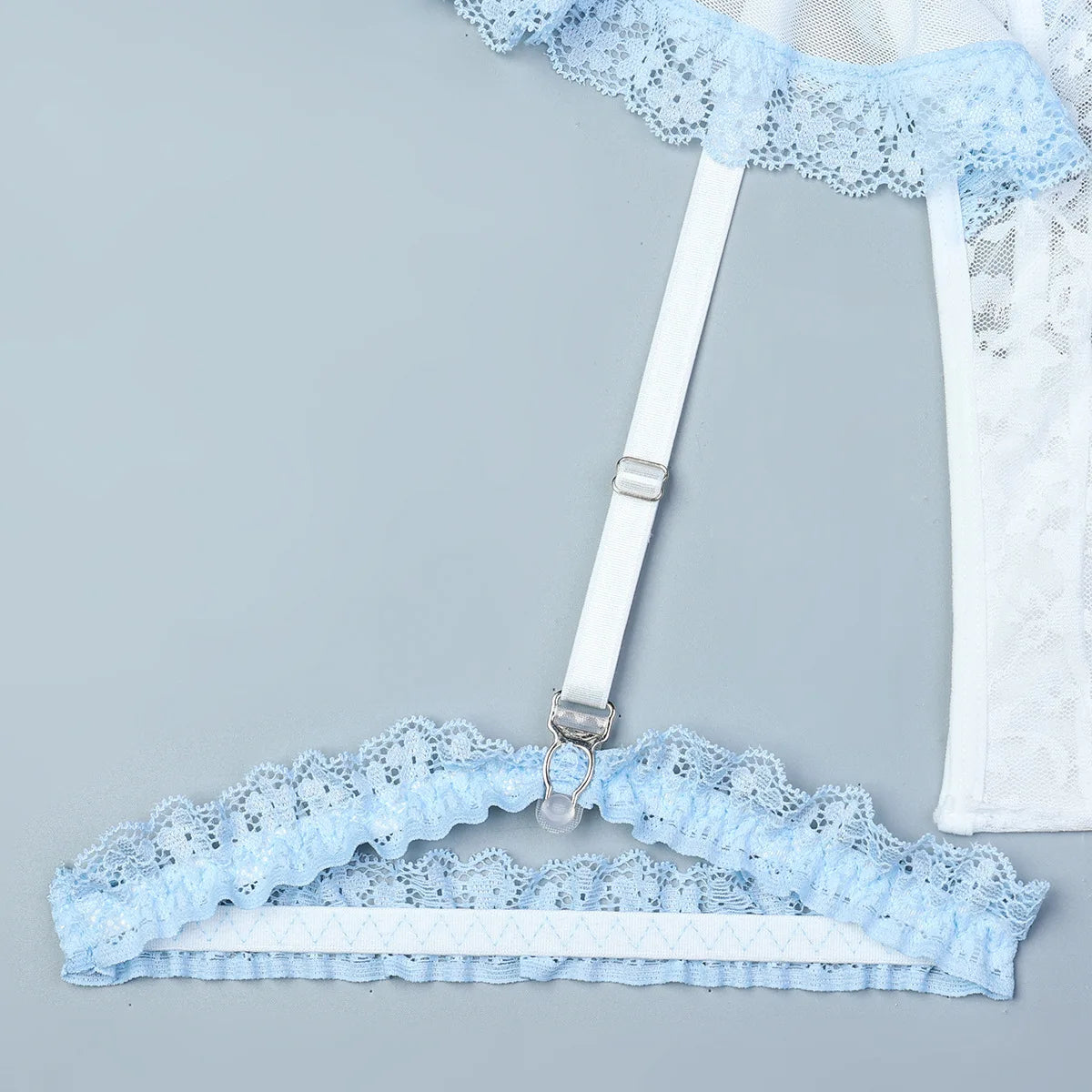 Baby Blue Lace Bodysuit Teddy