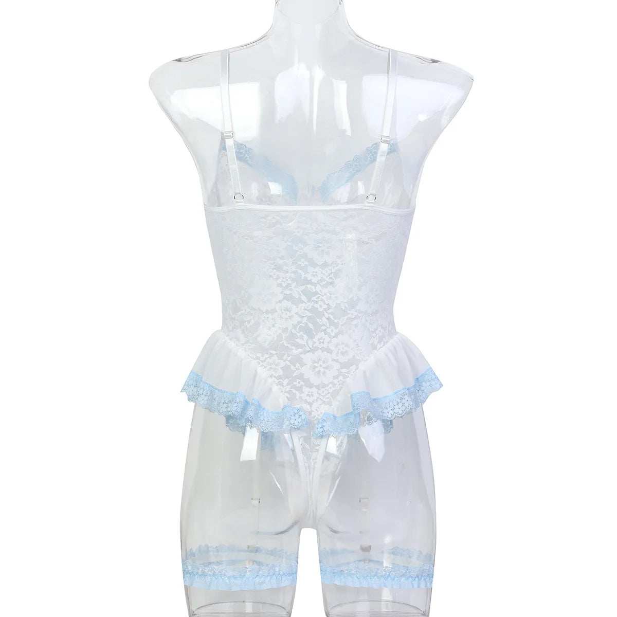 Baby Blue Lace Bodysuit Teddy