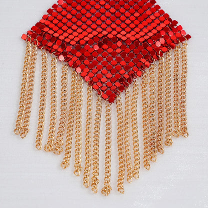 Chainmail Metal  Chain Tassel Self-Adhesive Pasties