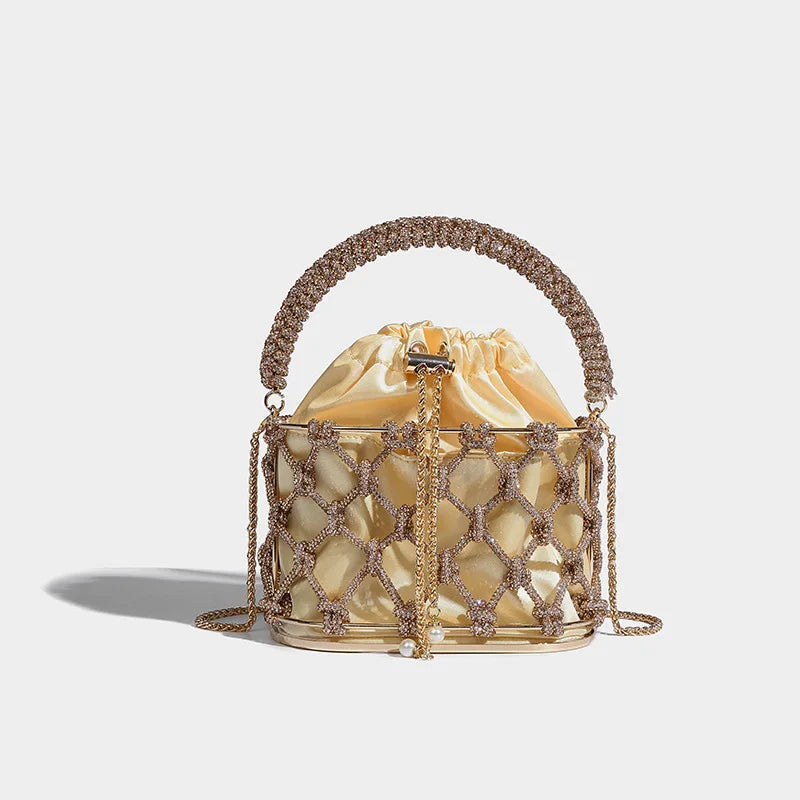 Rhinestone Macrame Purse