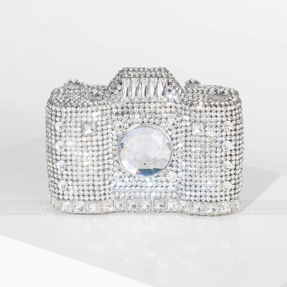 Rhinestone Camera Clutch