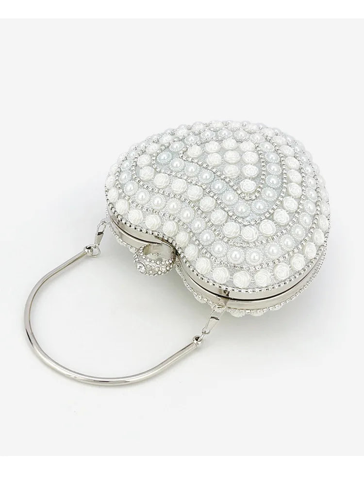 Pearl Rhinestone Clutch Purse