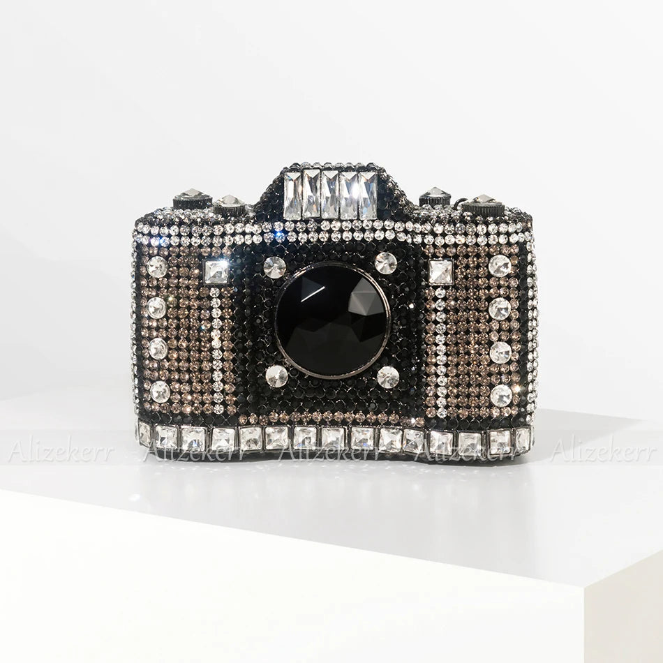 Rhinestone Camera Clutch