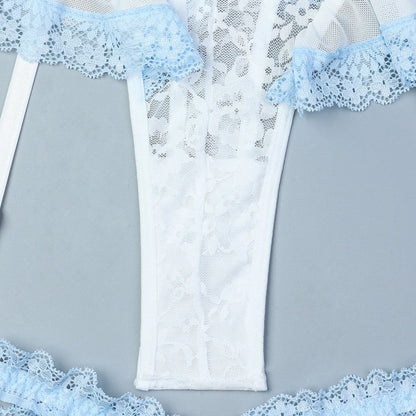 Baby Blue Lace Bodysuit Teddy