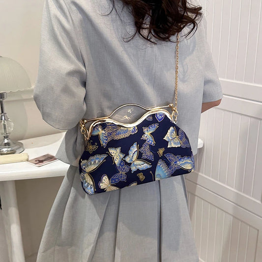 Butterfly Satin Clutch