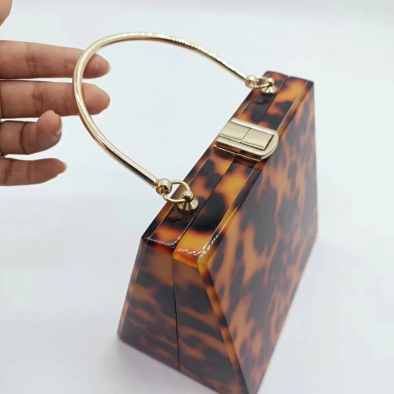 Tortoise Shell Acrylic Clutch Purse