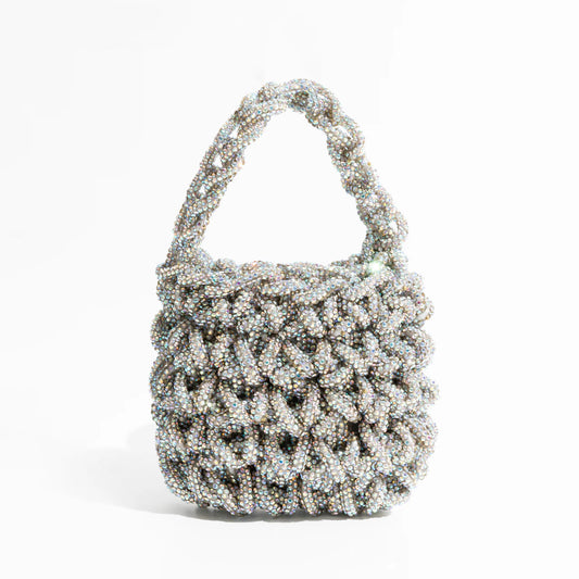 Rhinestones Woven Bag