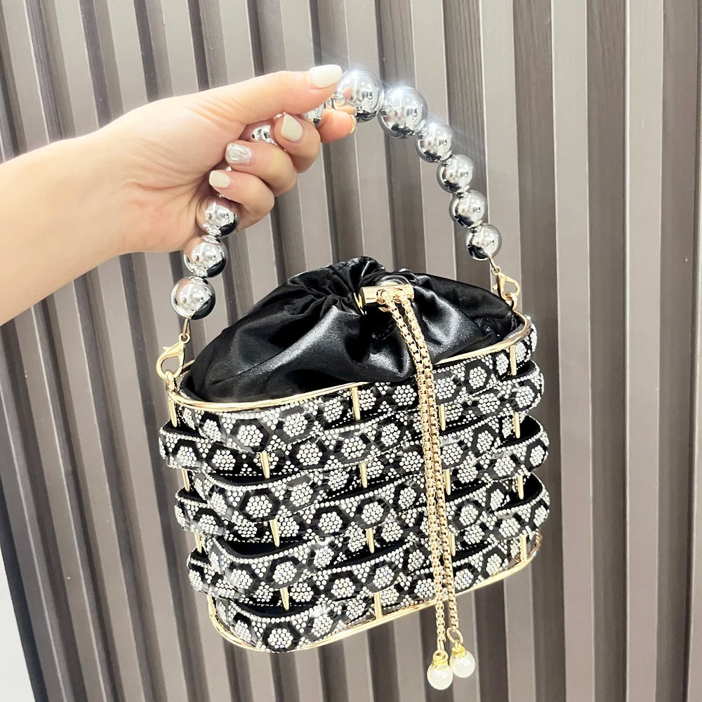 Rhinestone Basket Clutch