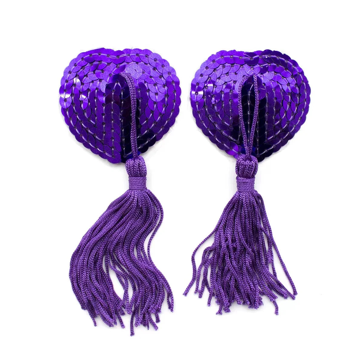 Sequin Tassels Heart Shape Nipple Stickers Pasties