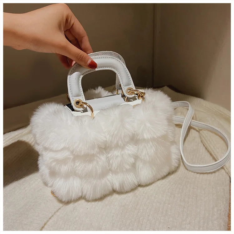 Faux Fur Pom Pom Purse