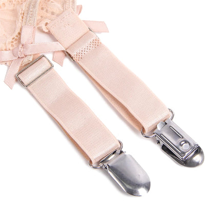 Bridal Lace Garters Belt Thigh High Set