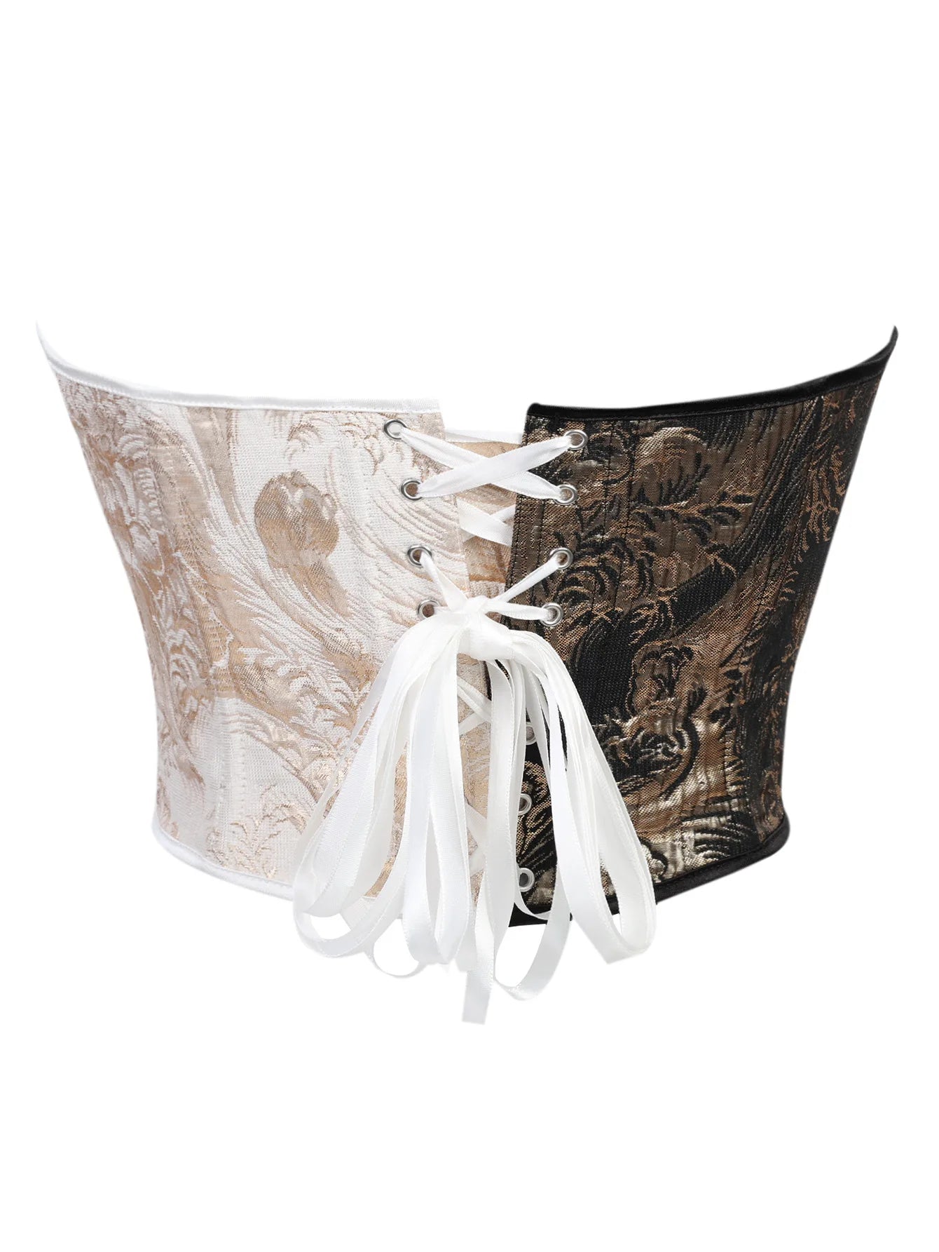 Gold Floral Overbust Heart Corsets