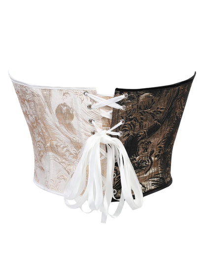 Gold Floral Overbust Heart Corsets